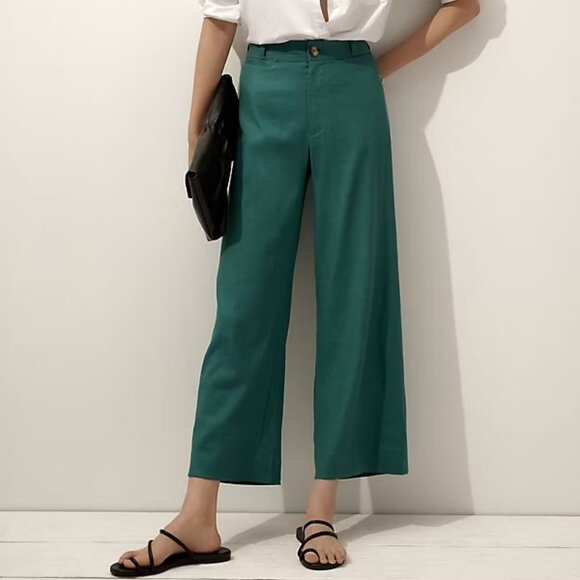 Anthropologie Pants - Anthropologie The Ettie High-Rise Crop Wide-Leg Pants by Maeve Linen Edition 31